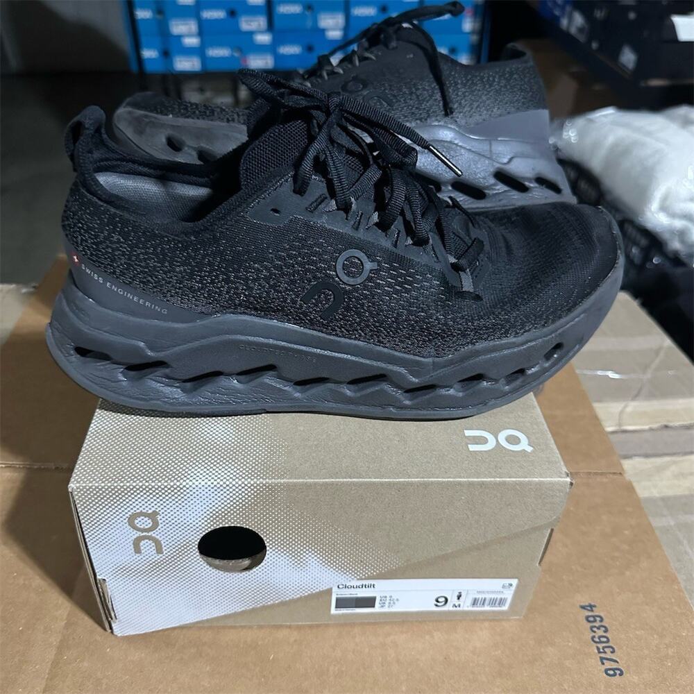 On Cloudsurfer Max 'Black/Eclipse' CloudTec Running Sneakers | Mens 9 | Flaws